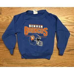 Vintage 90s Denver Broncos Sweatshirt Youth Medium 5/6 Graphic NFL Football